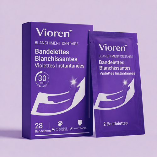 Vioren - Bandes blanchissantes violettes pour les dents