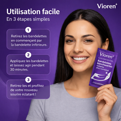 Vioren - Bandes blanchissantes violettes pour les dents