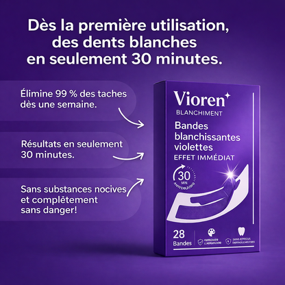 Vioren - Bandes blanchissantes violettes pour les dents